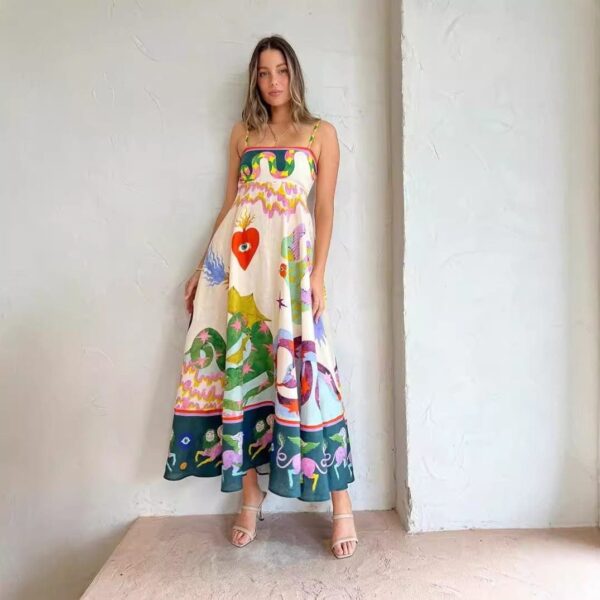Imported Printed Vacation Maxi Dress - Image 4
