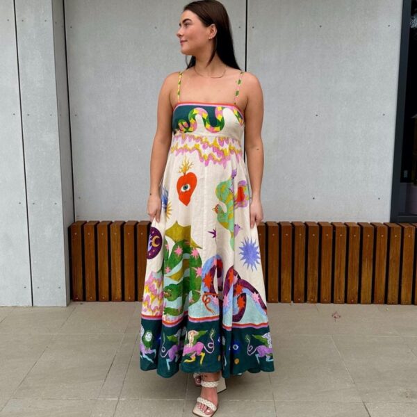 Imported Printed Vacation Maxi Dress - Image 2