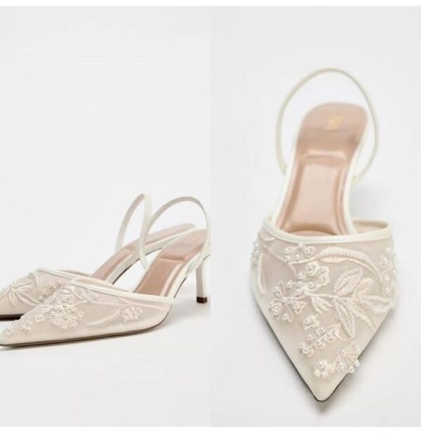 PREMIUM BEADED MESH HEELS