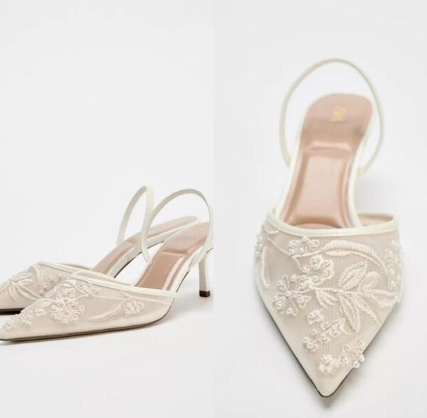 PREMIUM BEADED MESH HEELS - Image 5