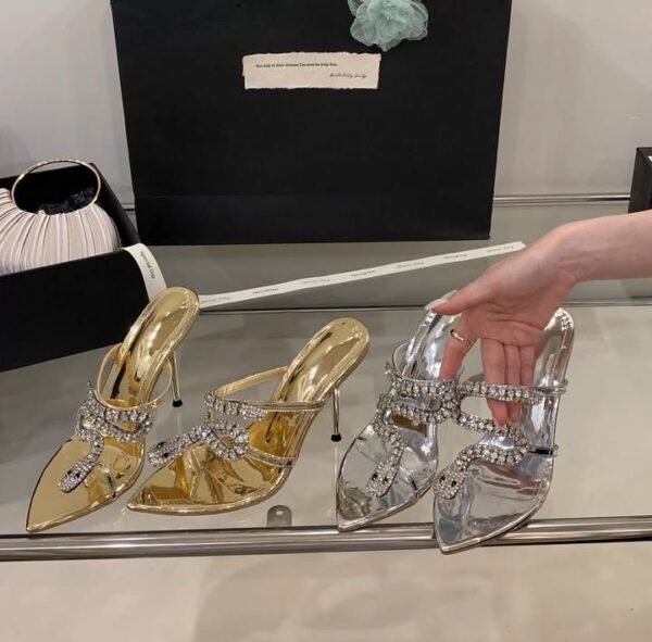 Premium Rhinestone Snake Pattern Heels on Prebook - Image 2
